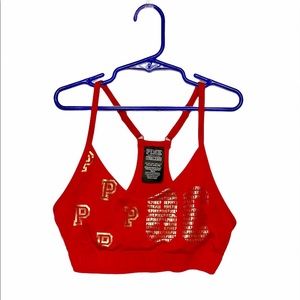 PINK ULTIMATE red and gold Racerback sports bra XS